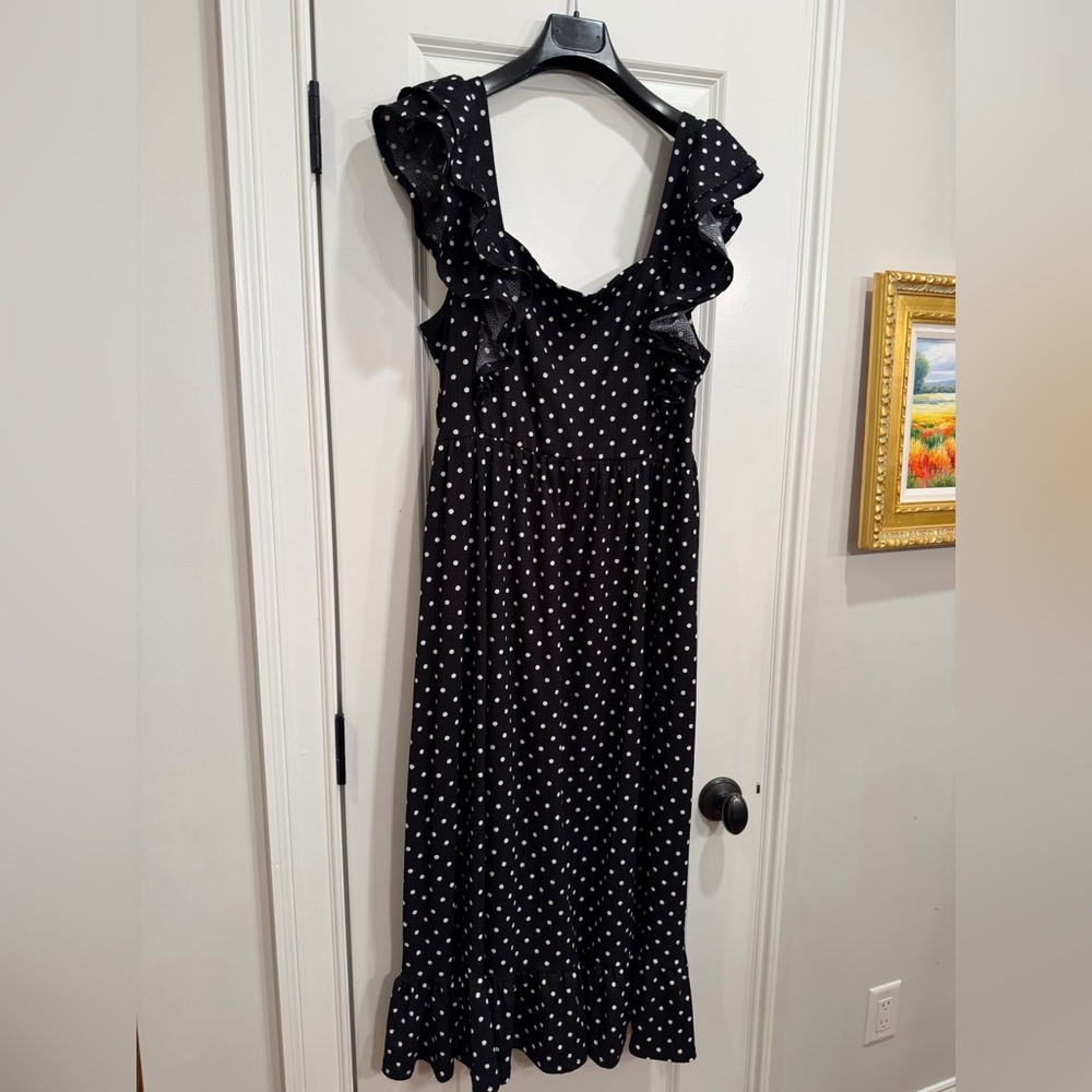River Island Black and White Polka Dot Maxi Dress